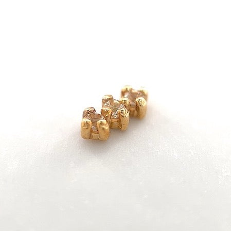 Gala 3x White Sapphires Gelbgold Threadless