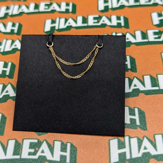 Hialeah 1,1mm Oval Rolo Double Chain No. 16 Gelbgold