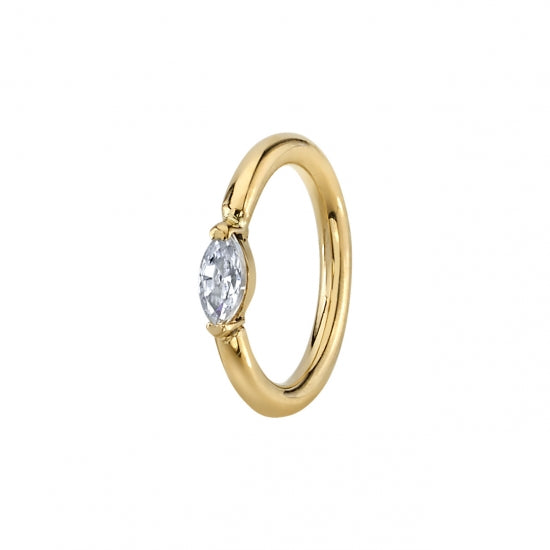 BVLA Marquise V-Prong CZ Seamring 1,0x9,5mm Gelbgold