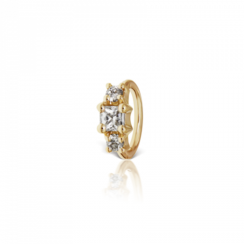 Diamond 2mm Princess Ring Gelbgold